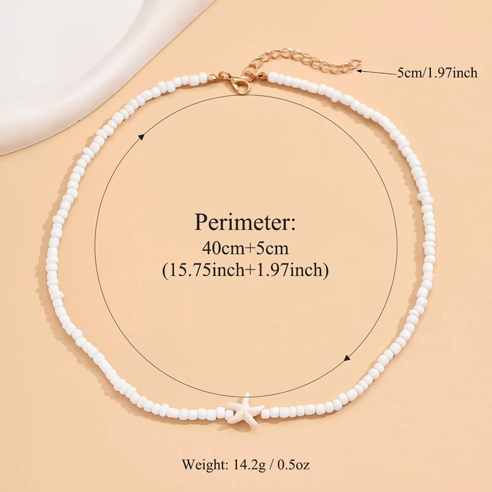 Nackiy Handmade Sea Shell Necklace for Women Summer Adjustable Natural Shell Collar Necklace (Beige Braided Rope)