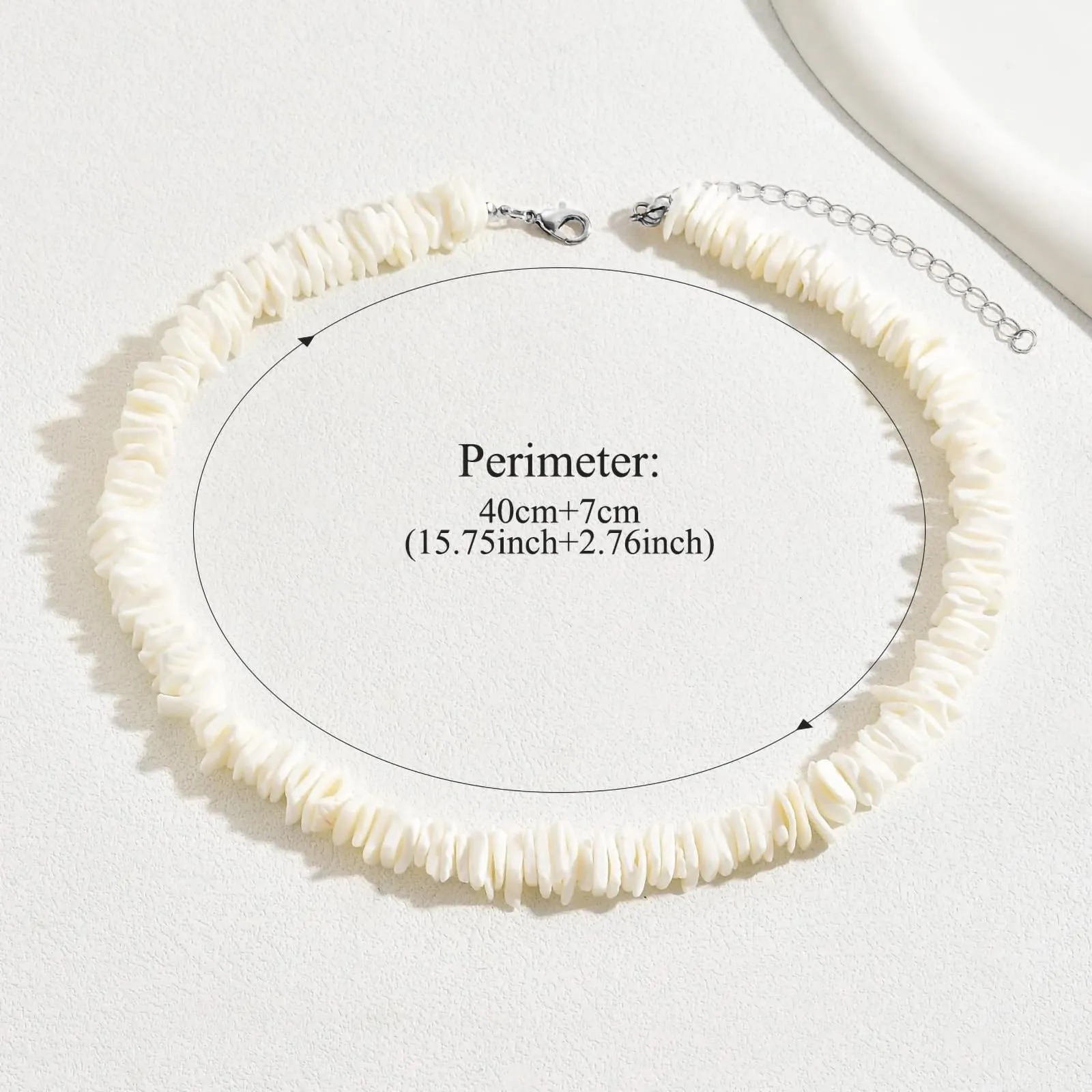 Nackiy Handmade Sea Shell Necklace for Women Summer Adjustable Natural Shell Collar Necklace (Beige Braided Rope)