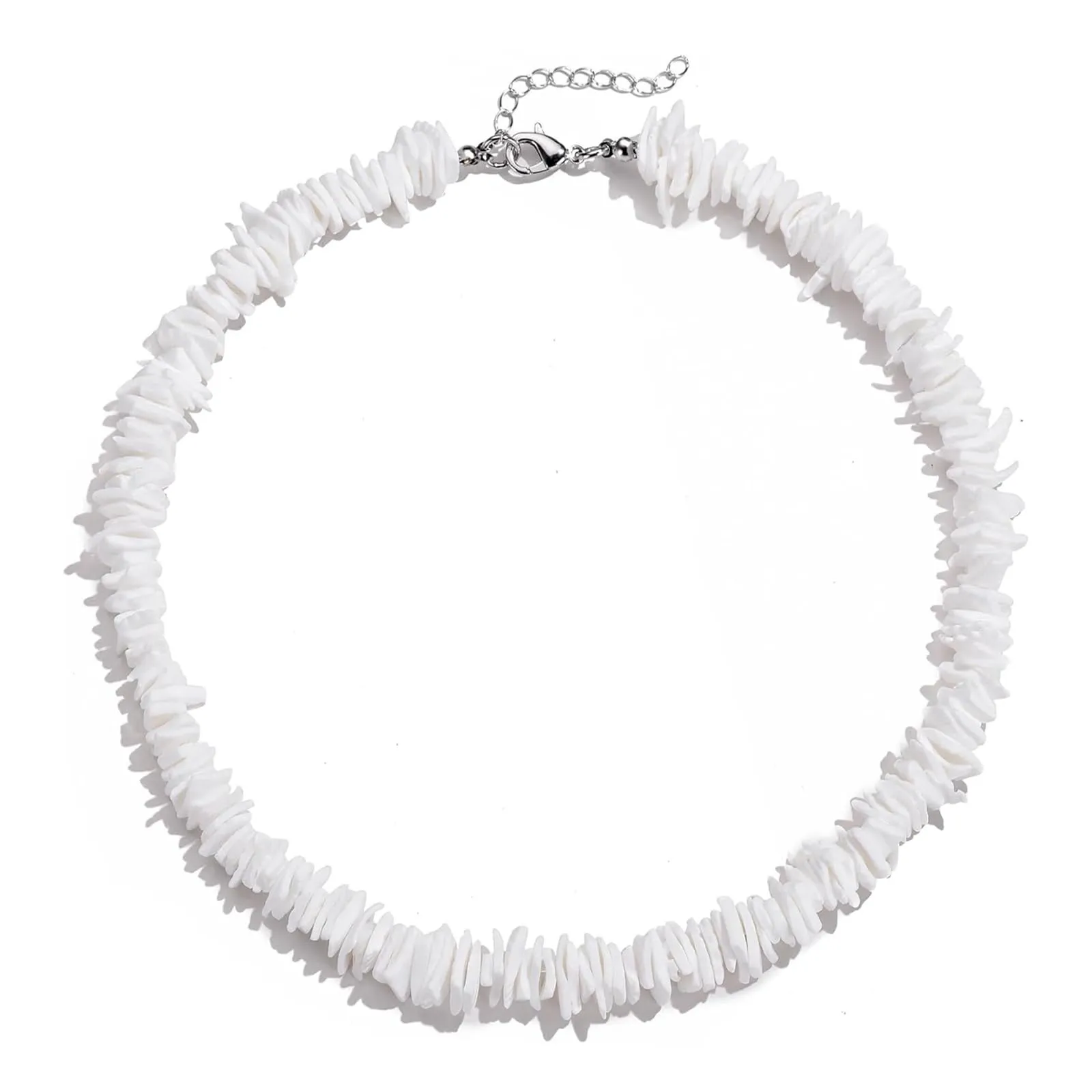 Nackiy Handmade Sea Shell Necklace for Women Summer Adjustable Natural Shell Collar Necklace (Beige Braided Rope)
