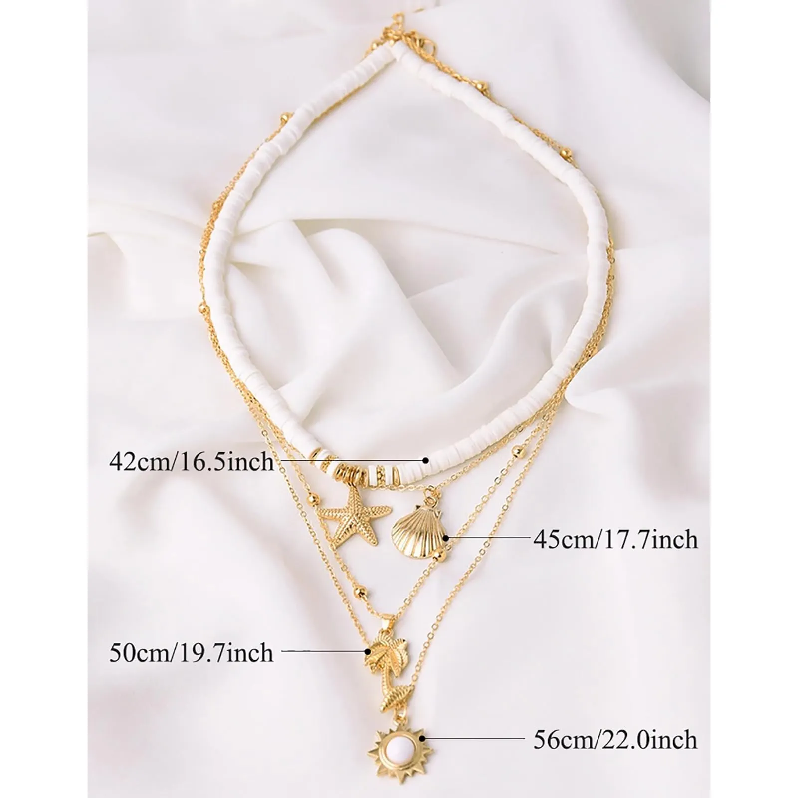 Nackiy Handmade Sea Shell Necklace for Women Summer Adjustable Natural Shell Collar Necklace (Beige Braided Rope)