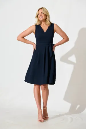 Navy Textured Dress