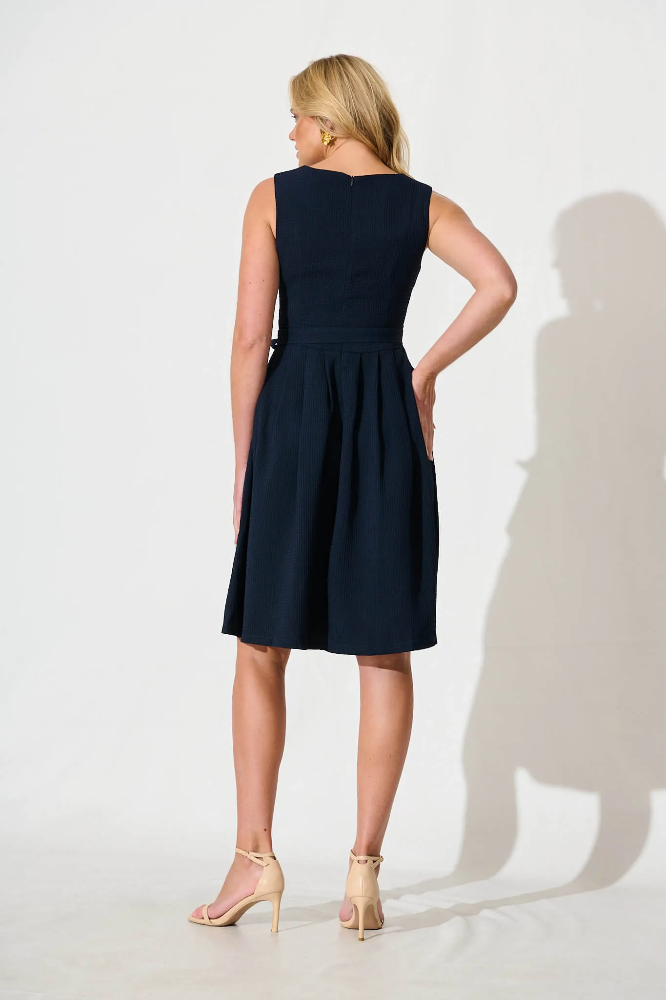 Navy Textured Dress