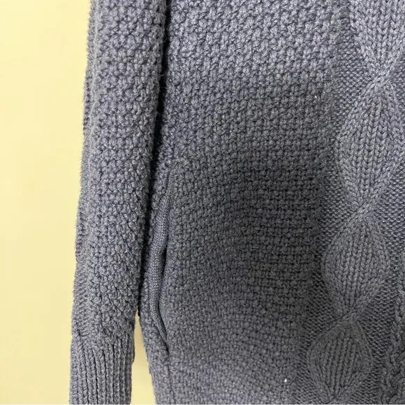 NEW $129 L.L. Bean Signature Combed Cotton Long Cardigan Sweater Cable Fisherman