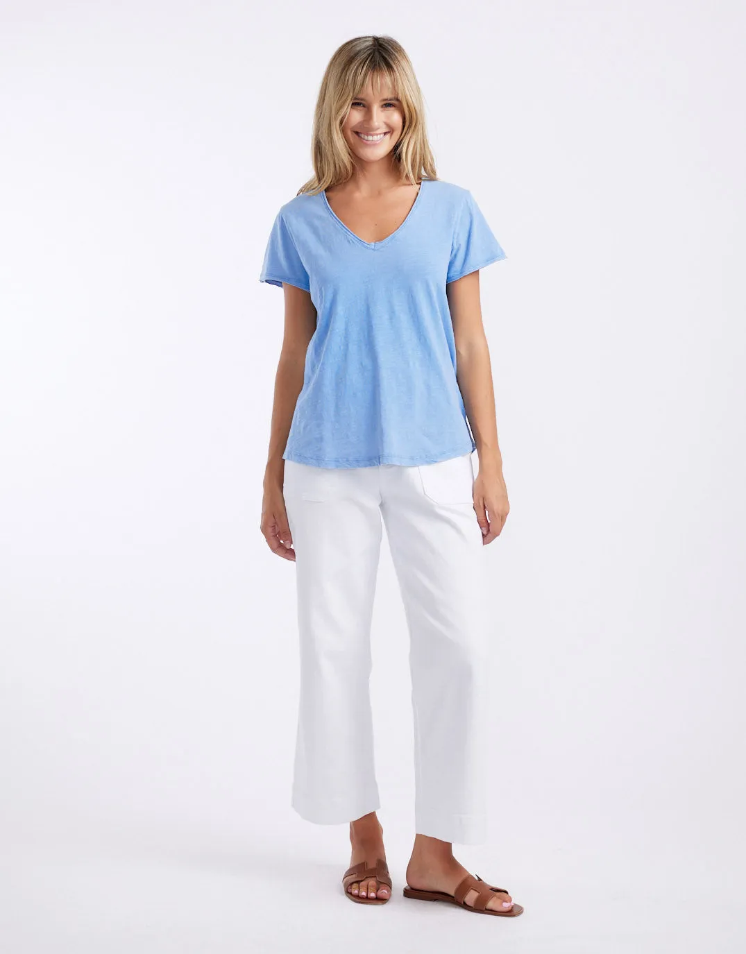 Original V Neck T-Shirt - Danish Blue