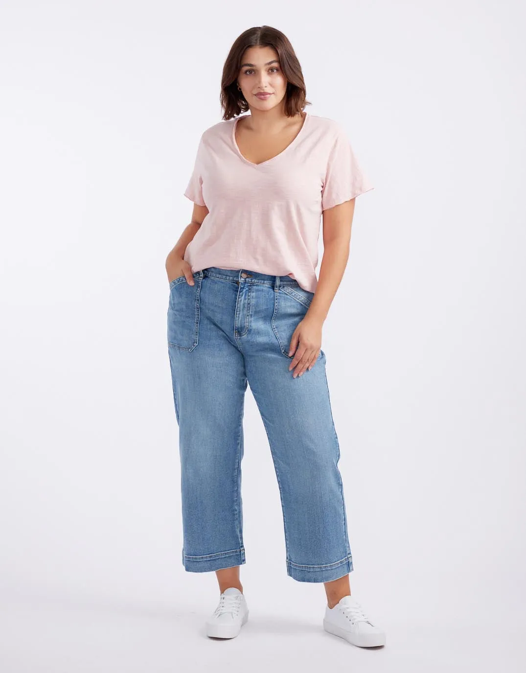 Original V Neck T-Shirt - Dusty Rose