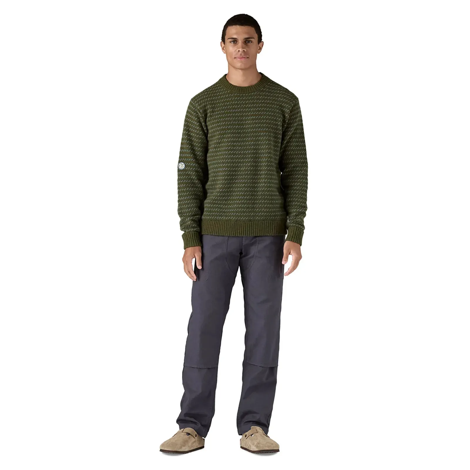 Patagonia Men's Recycled Wool-Blend Sweater - Fisherman Stitch/Pine Needle Green