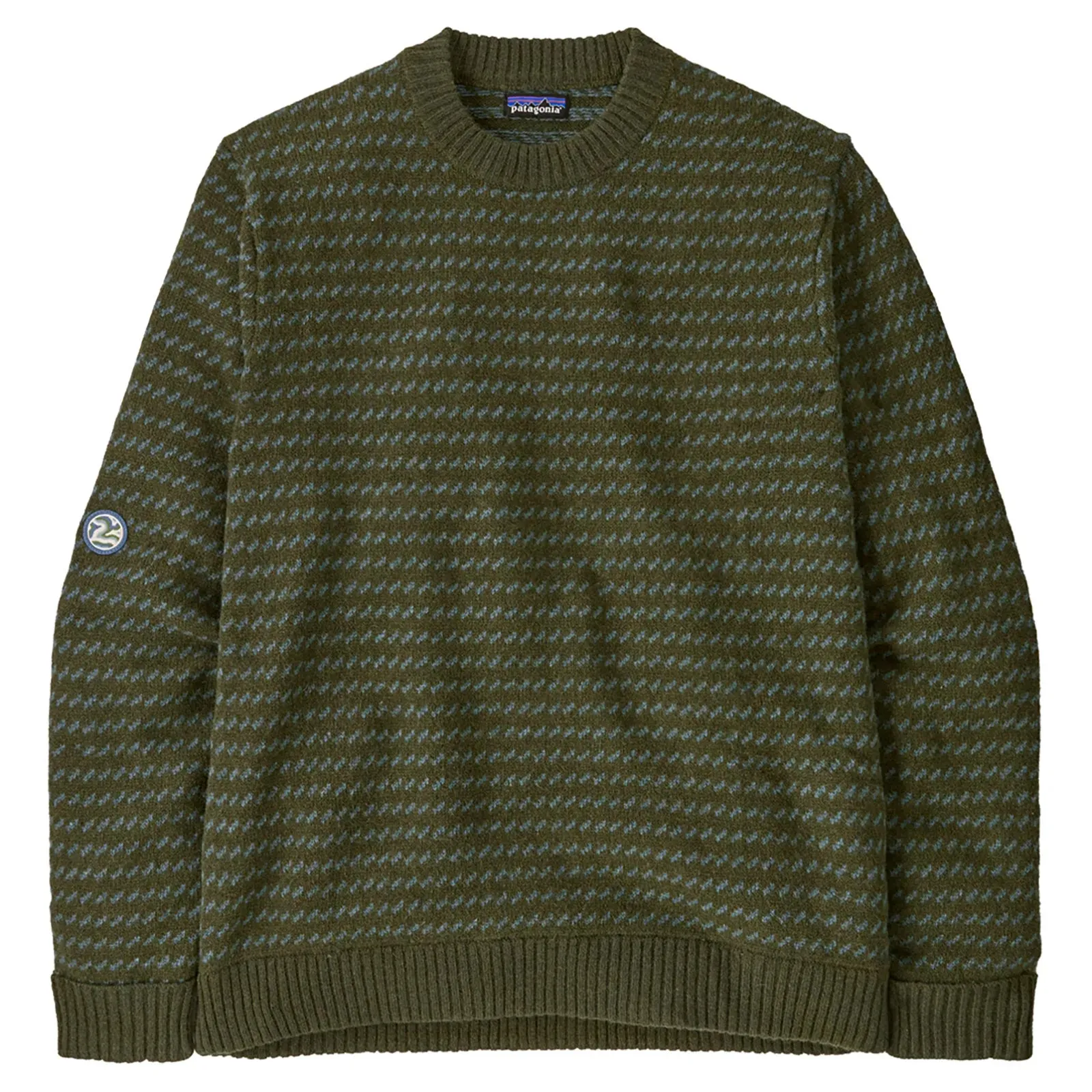 Patagonia Men's Recycled Wool-Blend Sweater - Fisherman Stitch/Pine Needle Green