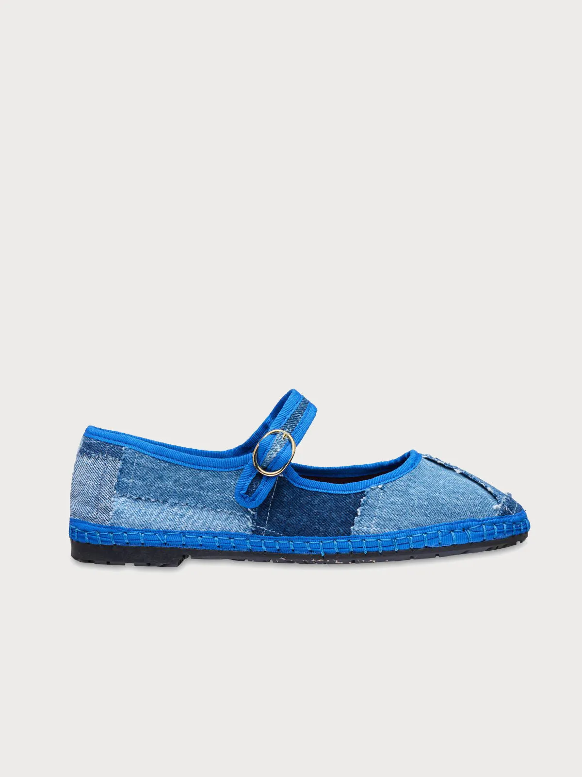Patchwork Mary Jane Flats