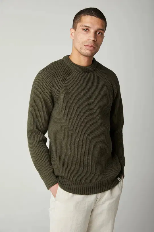Peregrine Mens Ford fisherman crew - Olive or Oatmeal