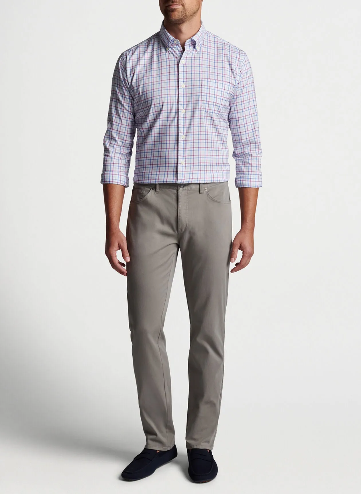 PETER MILLAR NOLAND COTTON STRETCH SPORT SHIRT - MARITIME