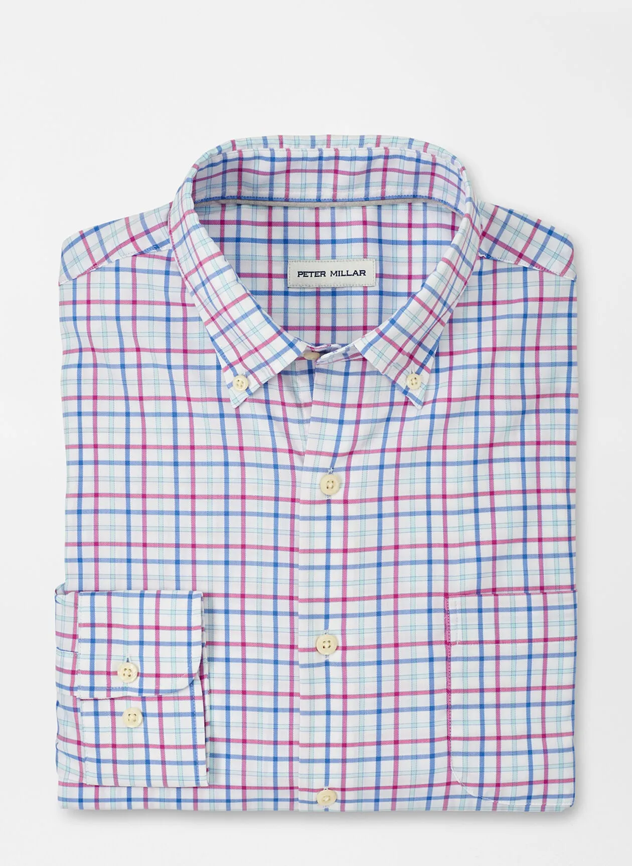 PETER MILLAR NOLAND COTTON STRETCH SPORT SHIRT - MARITIME