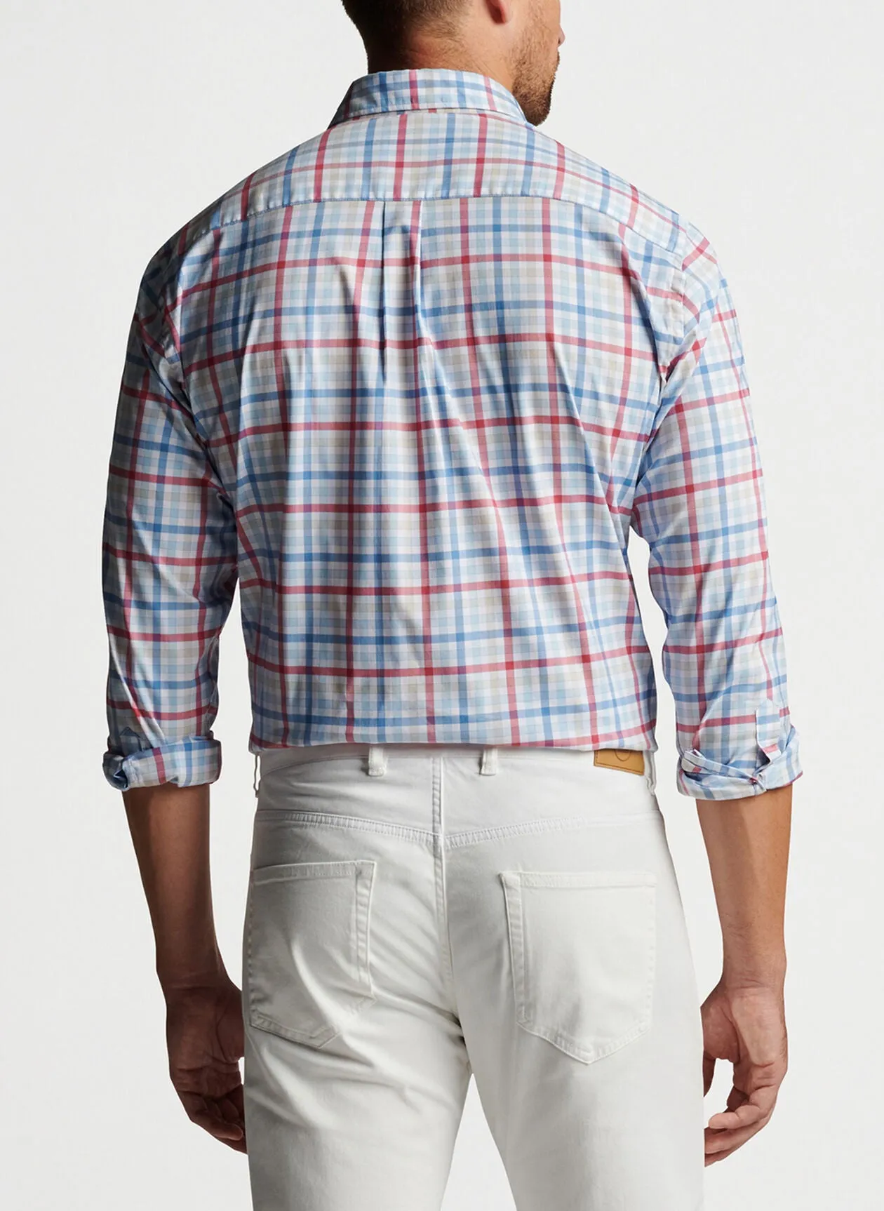 PETER MILLAR-WALKER COTTON STRETCH SPORT SHIRT - TWILIGHT BLUE