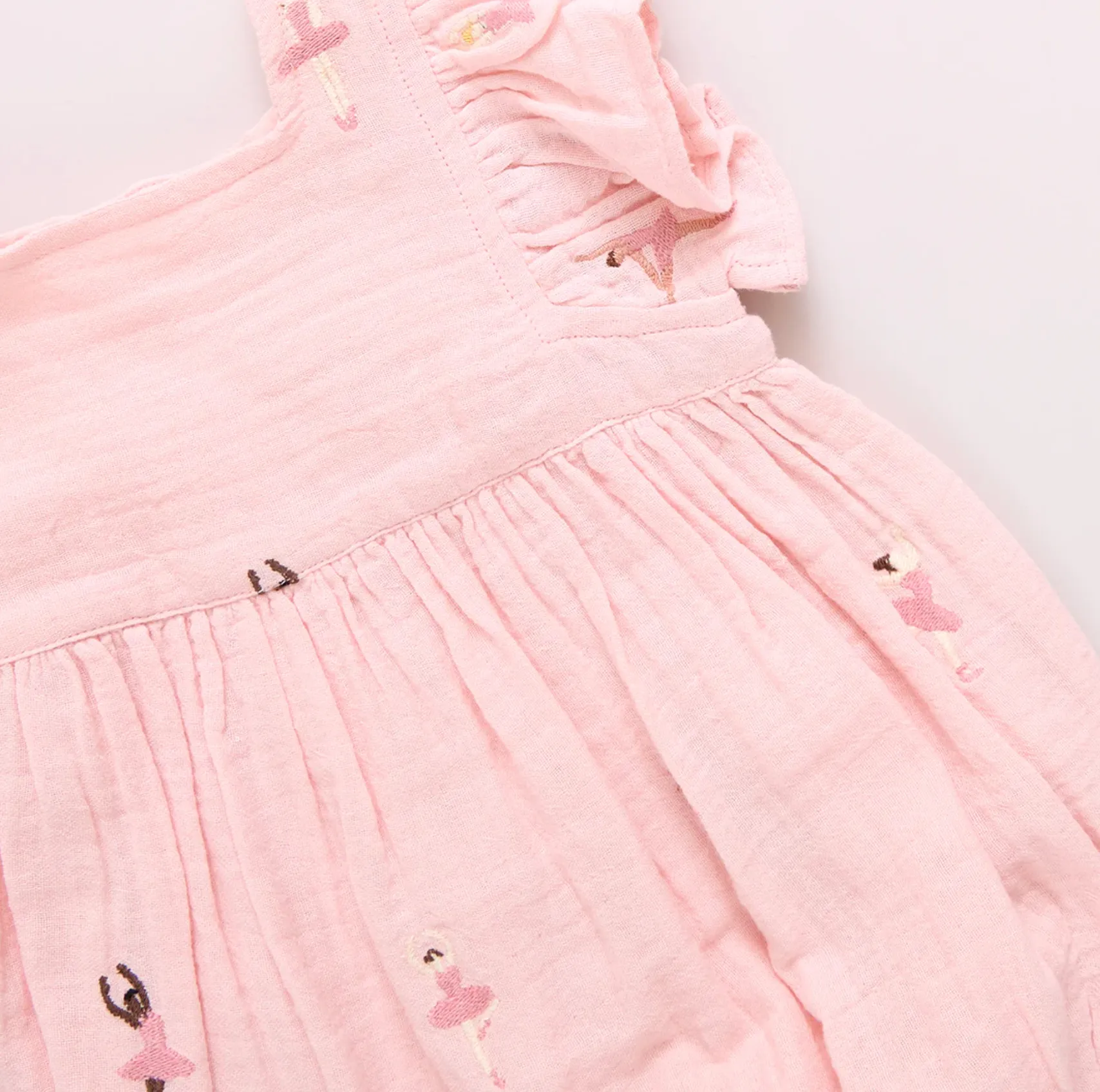 Pink Chicken Elsie Bubble - Ballerina Embroidery