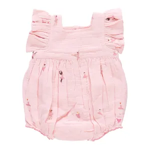 Pink Chicken Elsie Bubble - Ballerina Embroidery