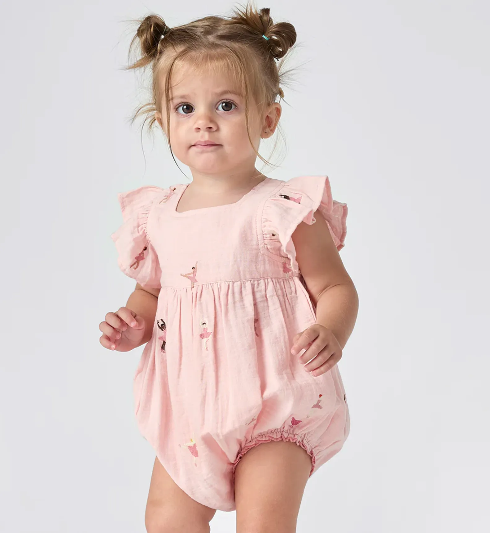 Pink Chicken Elsie Bubble - Ballerina Embroidery