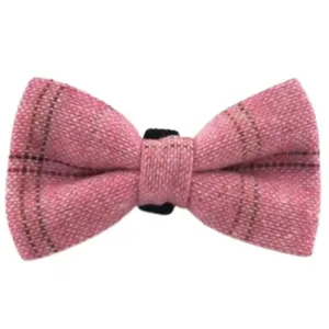 Pink Tweed Dog Bow Tie