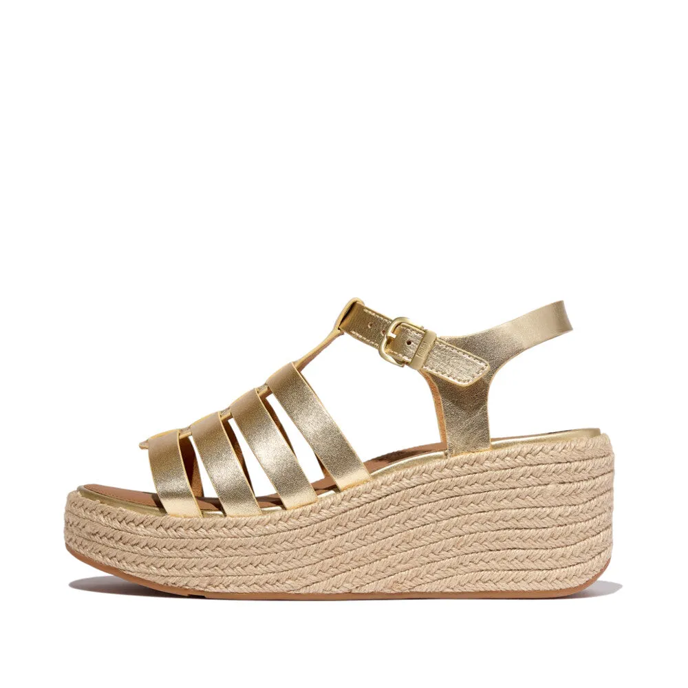 PLATFFORMS Espadrille Leather Fisherman Wedge Sandals