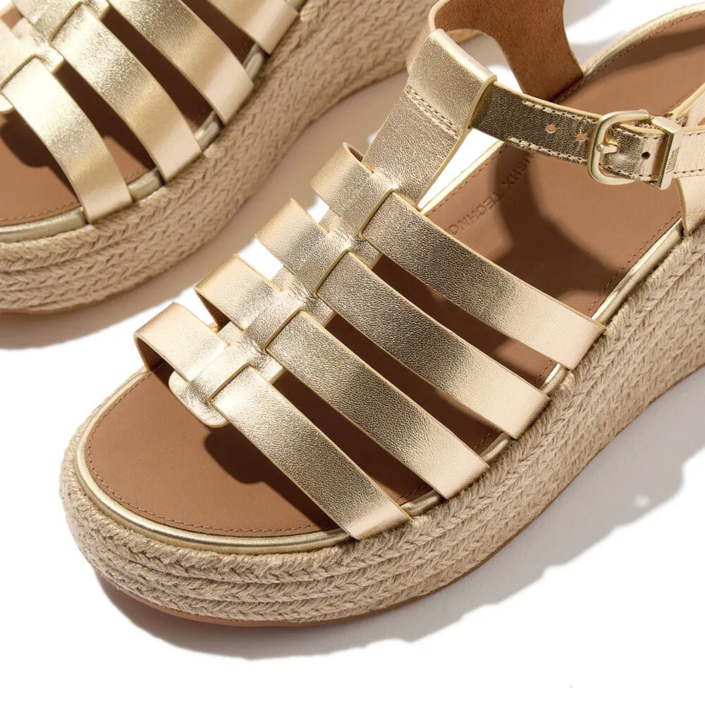 PLATFFORMS Espadrille Leather Fisherman Wedge Sandals