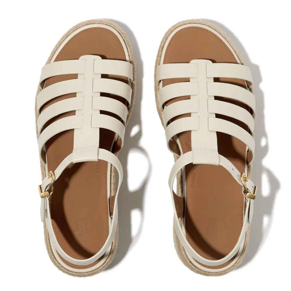 PLATFFORMS Espadrille Leather Fisherman Wedge Sandals