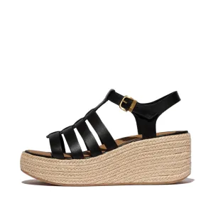 PLATFFORMS Espadrille Leather Fisherman Wedge Sandals