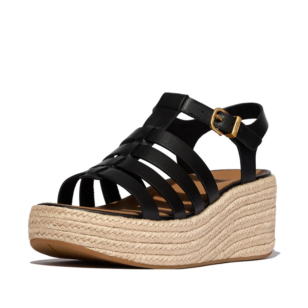 PLATFFORMS Espadrille Leather Fisherman Wedge Sandals