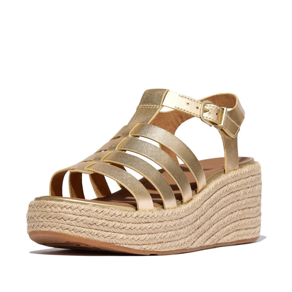 PLATFFORMS Espadrille Leather Fisherman Wedge Sandals