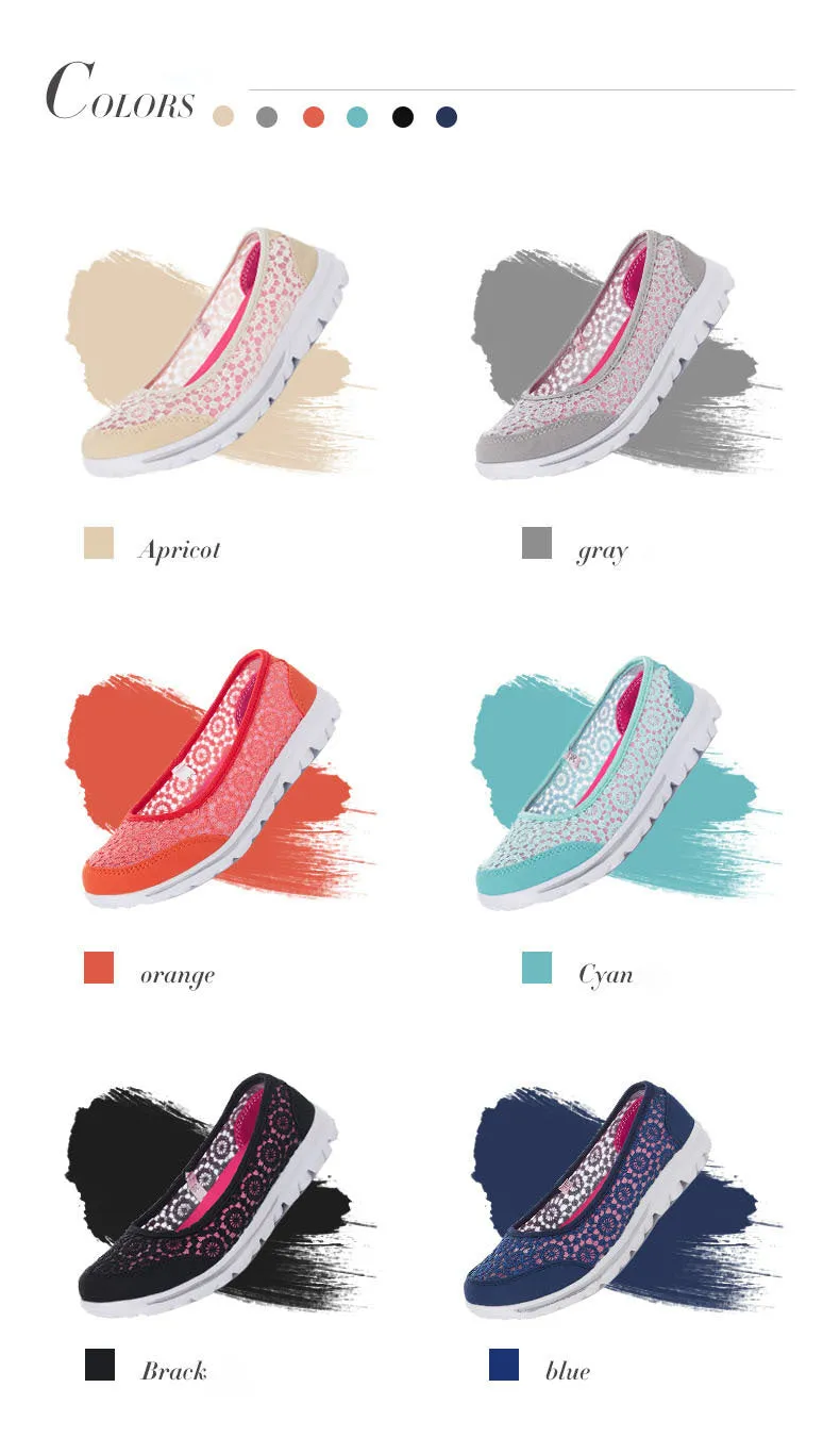 Plus size breathable beanie lace flats for women