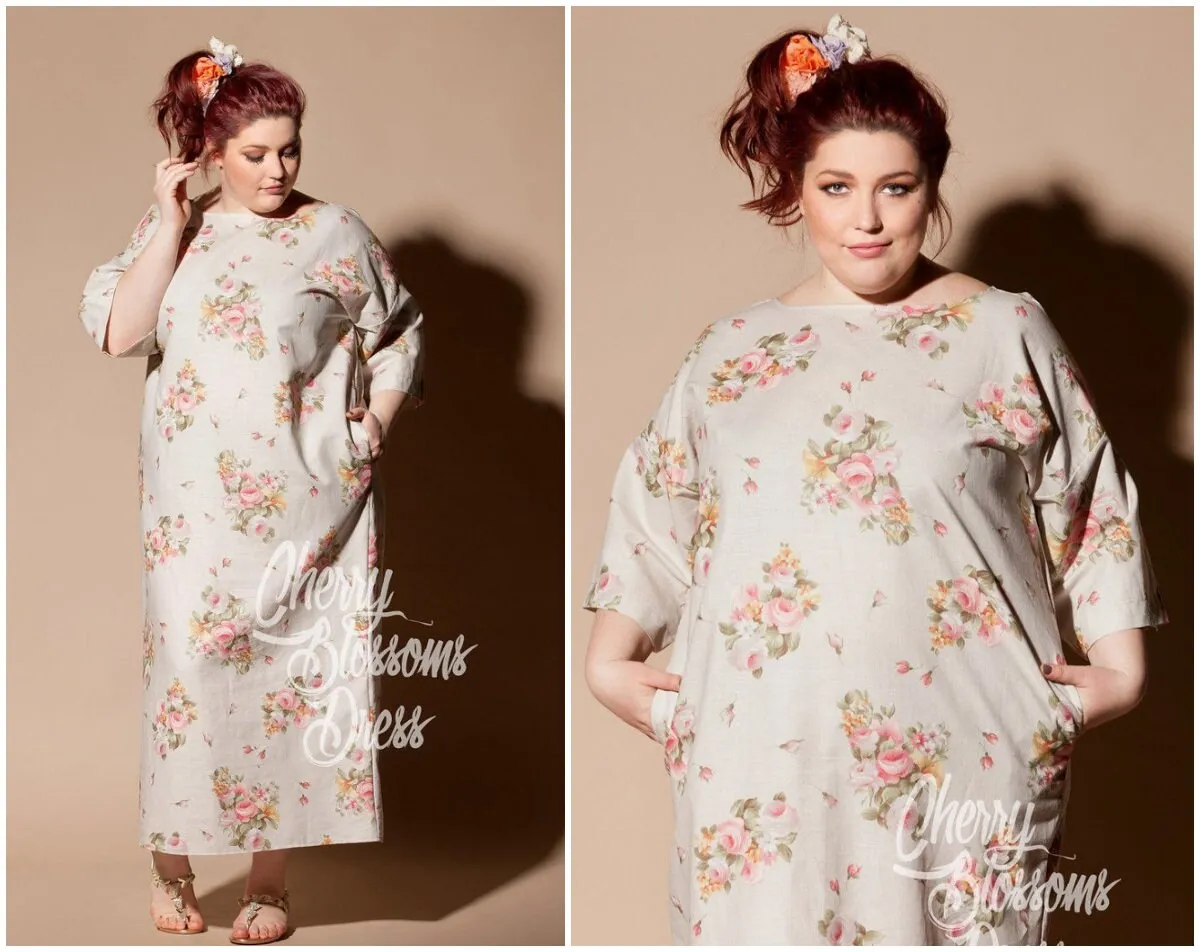 Plus Size Linen Dress, Floral Linen Dress, Plus Size Clothing, Linen Kaftan Dress, Pocket Dress, Linen Clothing, Bohemian Clothing, Wedding