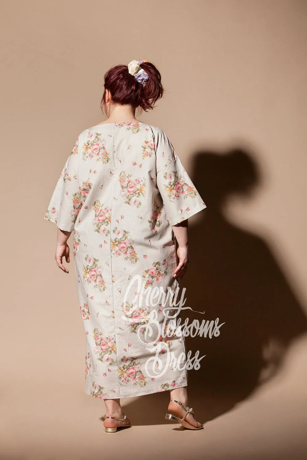 Plus Size Linen Dress, Floral Linen Dress, Plus Size Clothing, Linen Kaftan Dress, Pocket Dress, Linen Clothing, Bohemian Clothing, Wedding