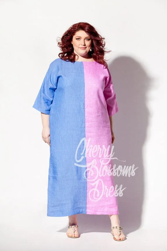 Plus Size Linen Dress, Yellow Linen Dress, Linen Clothing, Linen Kaftan Dress, Plus Size Clothing, Boho Dress, Loose Maxi Dress, Beach