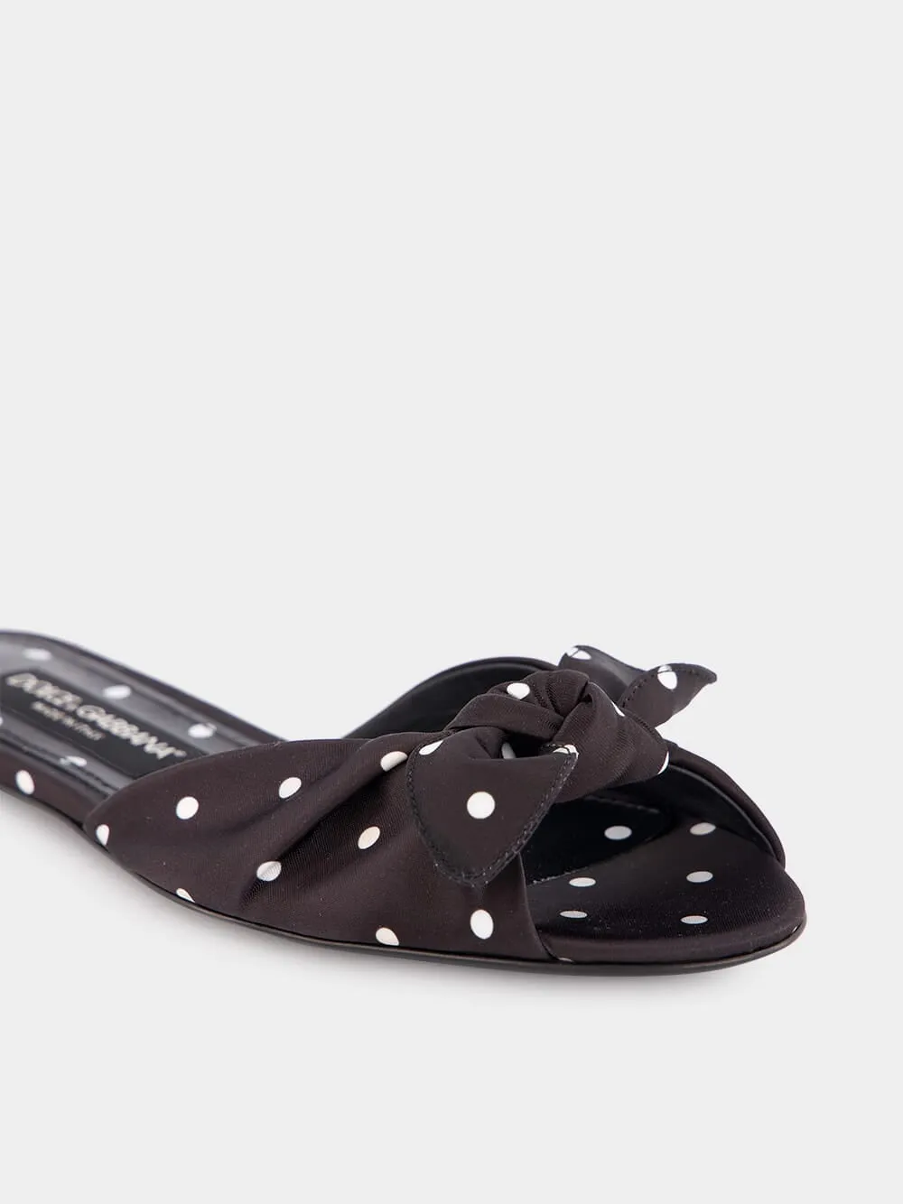 Polka-Dot Printed Satin Sliders