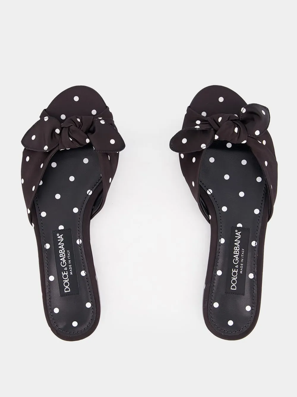 Polka-Dot Printed Satin Sliders