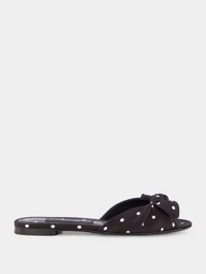 Polka-Dot Printed Satin Sliders