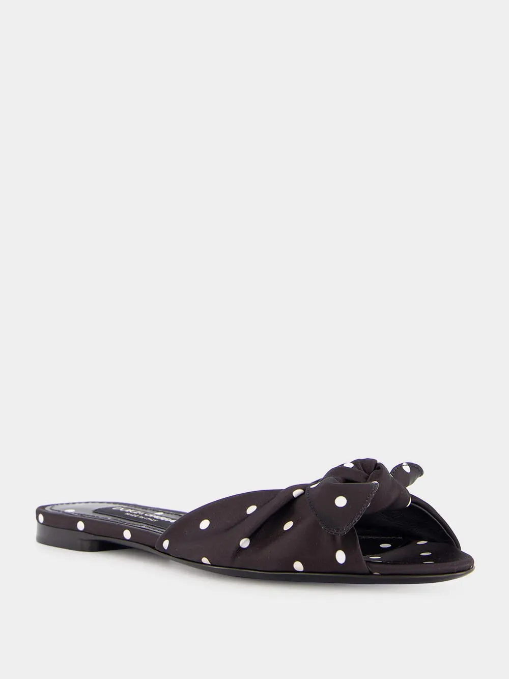 Polka-Dot Printed Satin Sliders