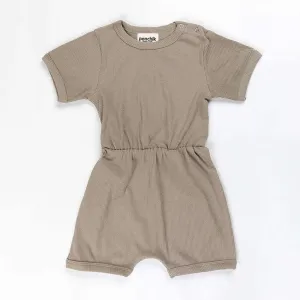 Ponchik Babies   Kids - Ribbed Cotton Romper - Artichoke Green