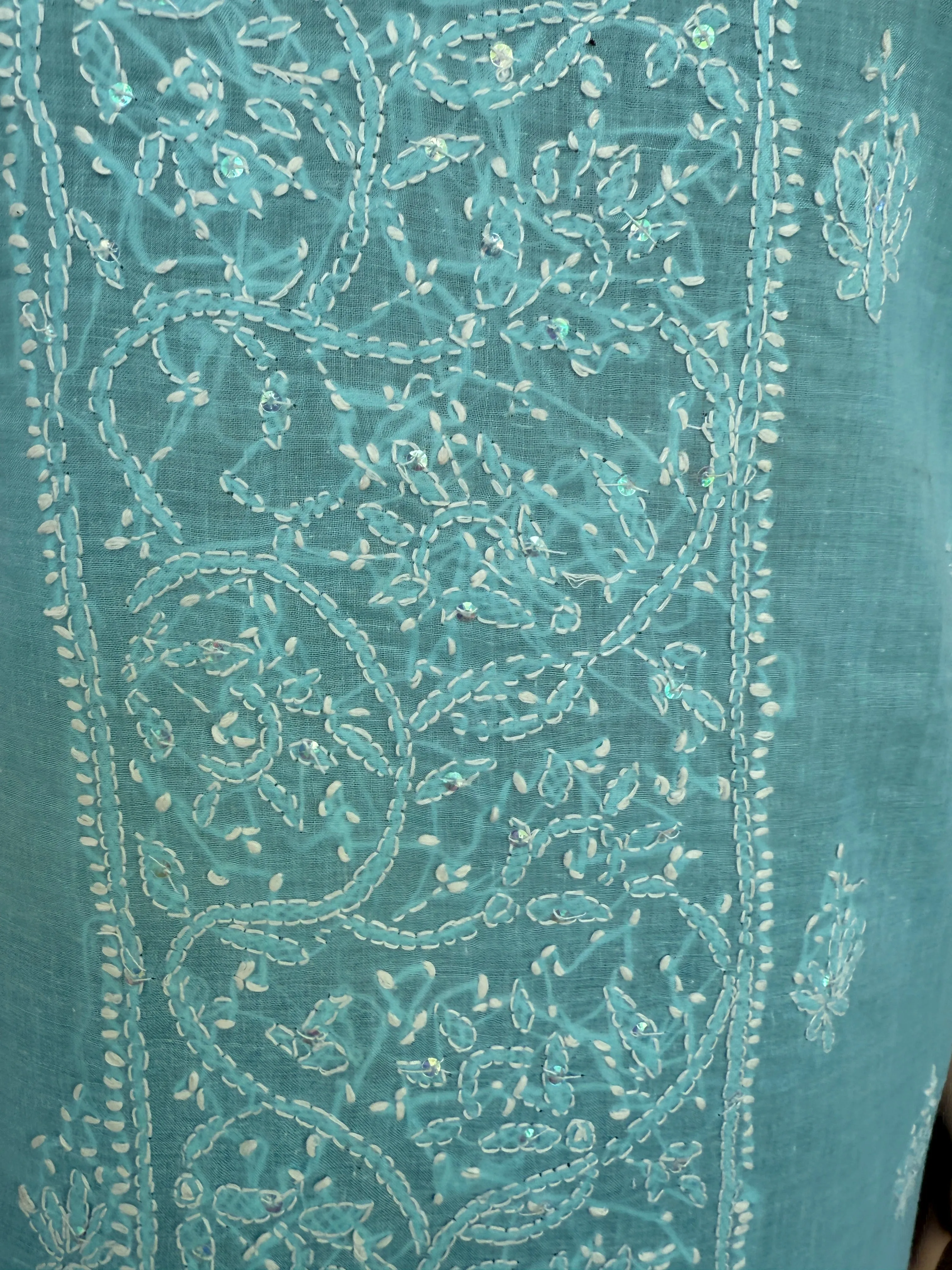 Priya Ocean Blue Chikankari Kurta
