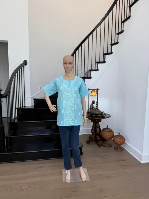 Priya Ocean Blue Chikankari Kurta