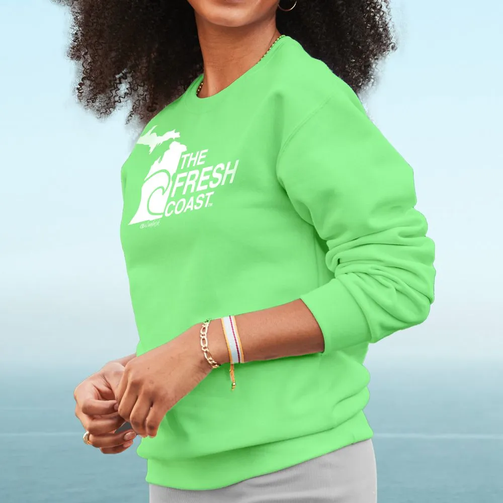 "Fresh Coast" Relaxed Fit Bright Classic Crew Unisex Sweatshirt