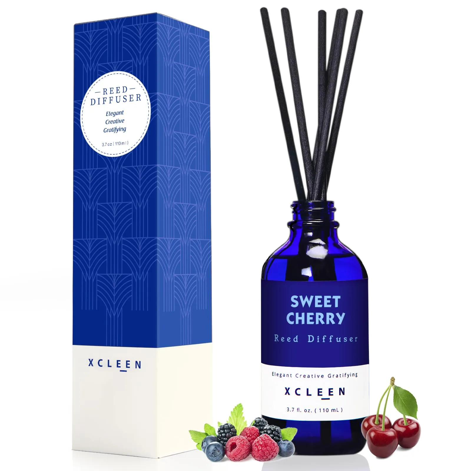 Reed Diffuser Set for Home| 3.7 Oz(110ml) Hawaiian Holiday Fragrance Diffuser | with Mangoes, Pineapples, Peaches & Melons Scented Oil Sticks Diffuser, Air Fresheners for Home, Bathroom
