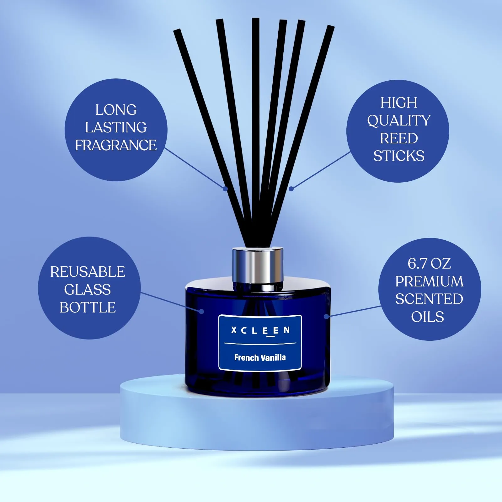 Reed Diffuser Set for Home| 3.7 Oz(110ml) Hawaiian Holiday Fragrance Diffuser | with Mangoes, Pineapples, Peaches & Melons Scented Oil Sticks Diffuser, Air Fresheners for Home, Bathroom