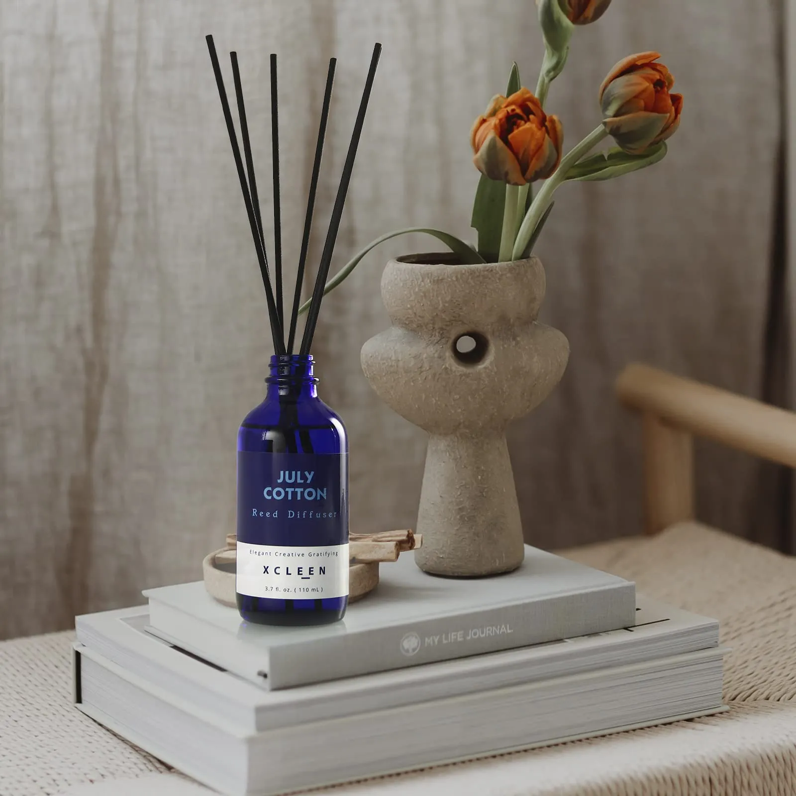 Reed Diffuser Set for Home| 3.7 Oz(110ml) Hawaiian Holiday Fragrance Diffuser | with Mangoes, Pineapples, Peaches & Melons Scented Oil Sticks Diffuser, Air Fresheners for Home, Bathroom