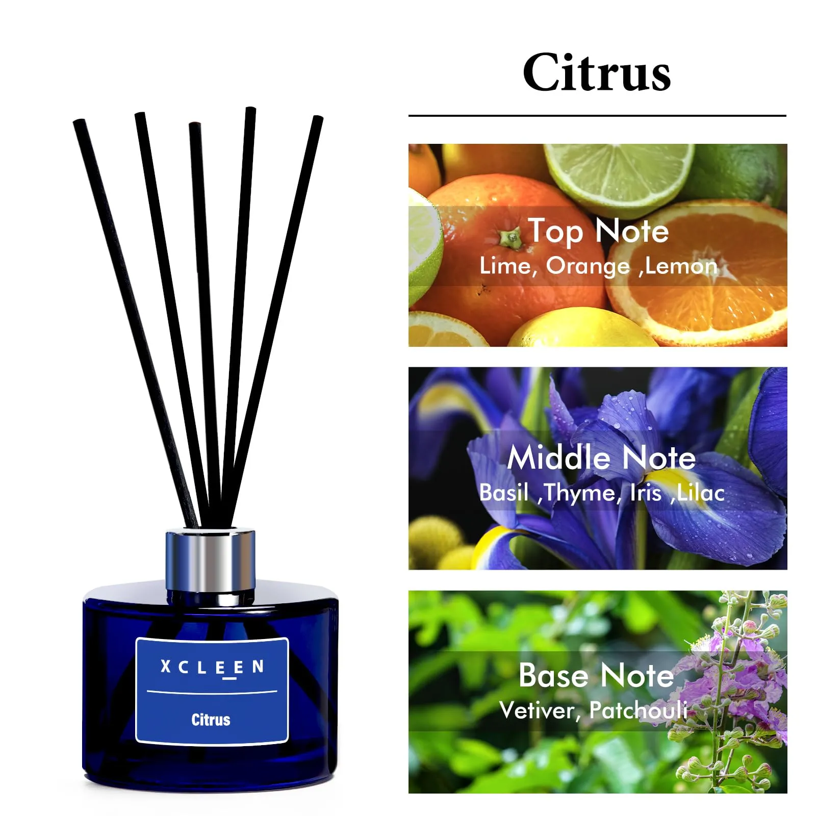 Reed Diffuser Set for Home| 3.7 Oz(110ml) Hawaiian Holiday Fragrance Diffuser | with Mangoes, Pineapples, Peaches & Melons Scented Oil Sticks Diffuser, Air Fresheners for Home, Bathroom