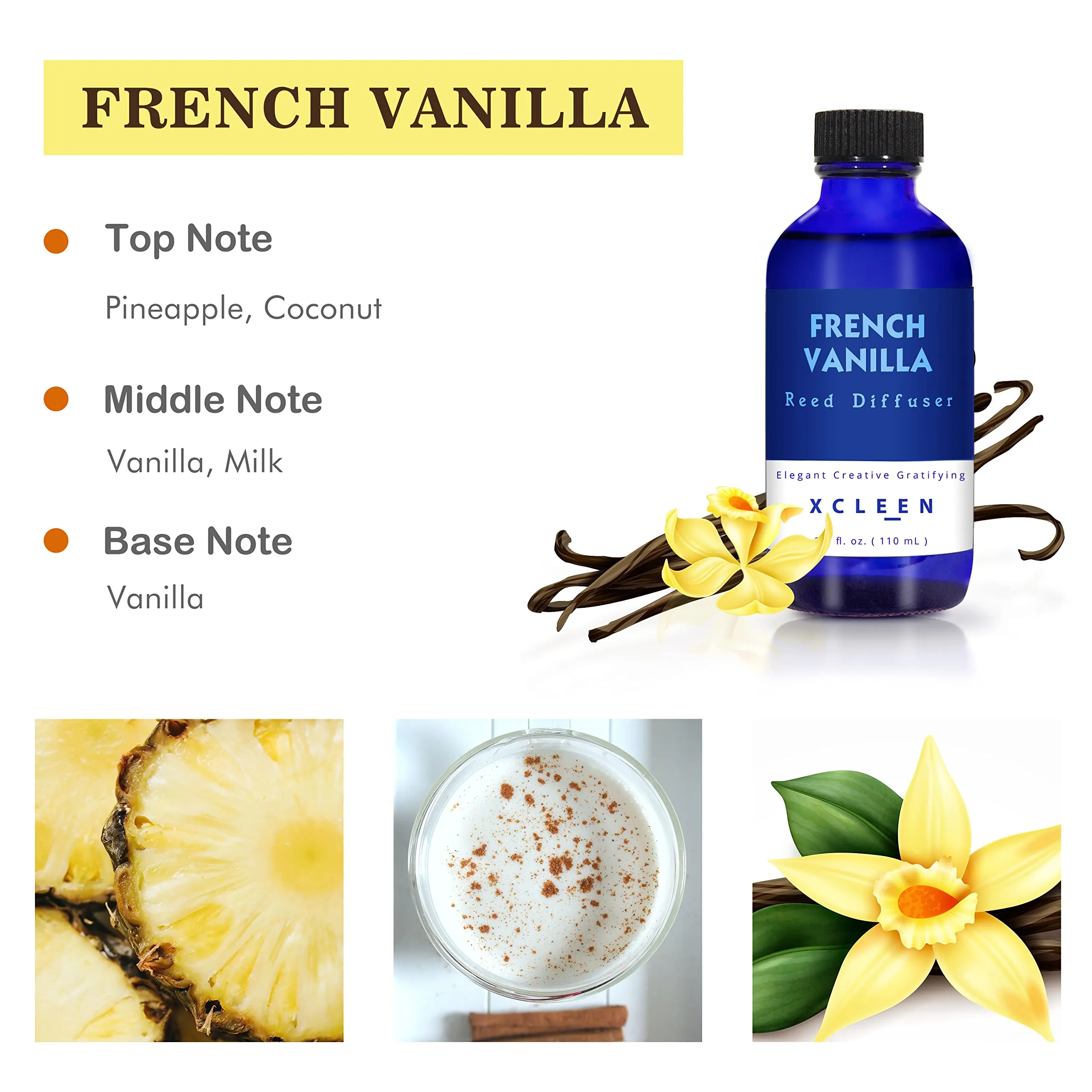 Reed Diffuser Set for Home| 3.7 Oz(110ml) Hawaiian Holiday Fragrance Diffuser | with Mangoes, Pineapples, Peaches & Melons Scented Oil Sticks Diffuser, Air Fresheners for Home, Bathroom