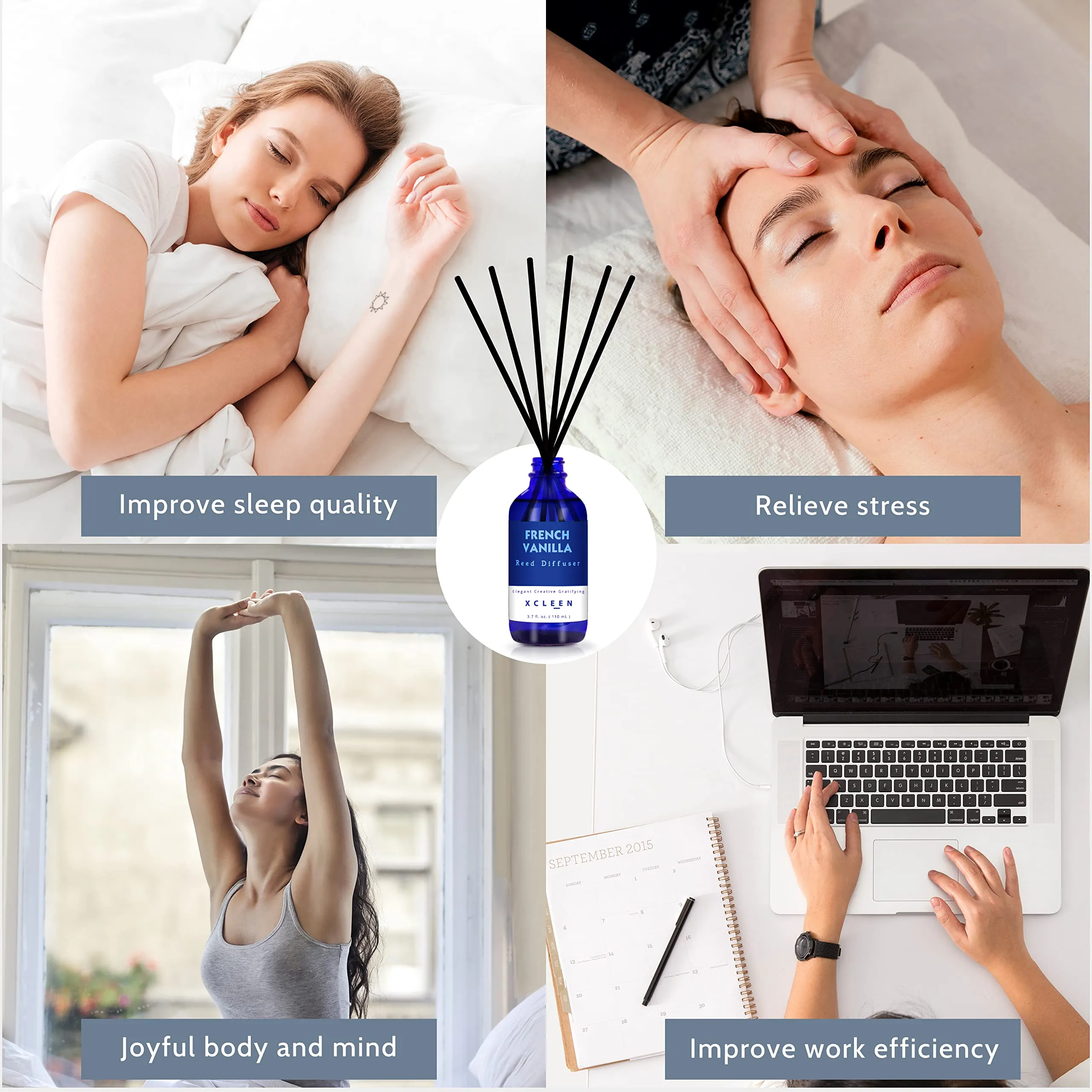 Reed Diffuser Set for Home| 3.7 Oz(110ml) Hawaiian Holiday Fragrance Diffuser | with Mangoes, Pineapples, Peaches & Melons Scented Oil Sticks Diffuser, Air Fresheners for Home, Bathroom