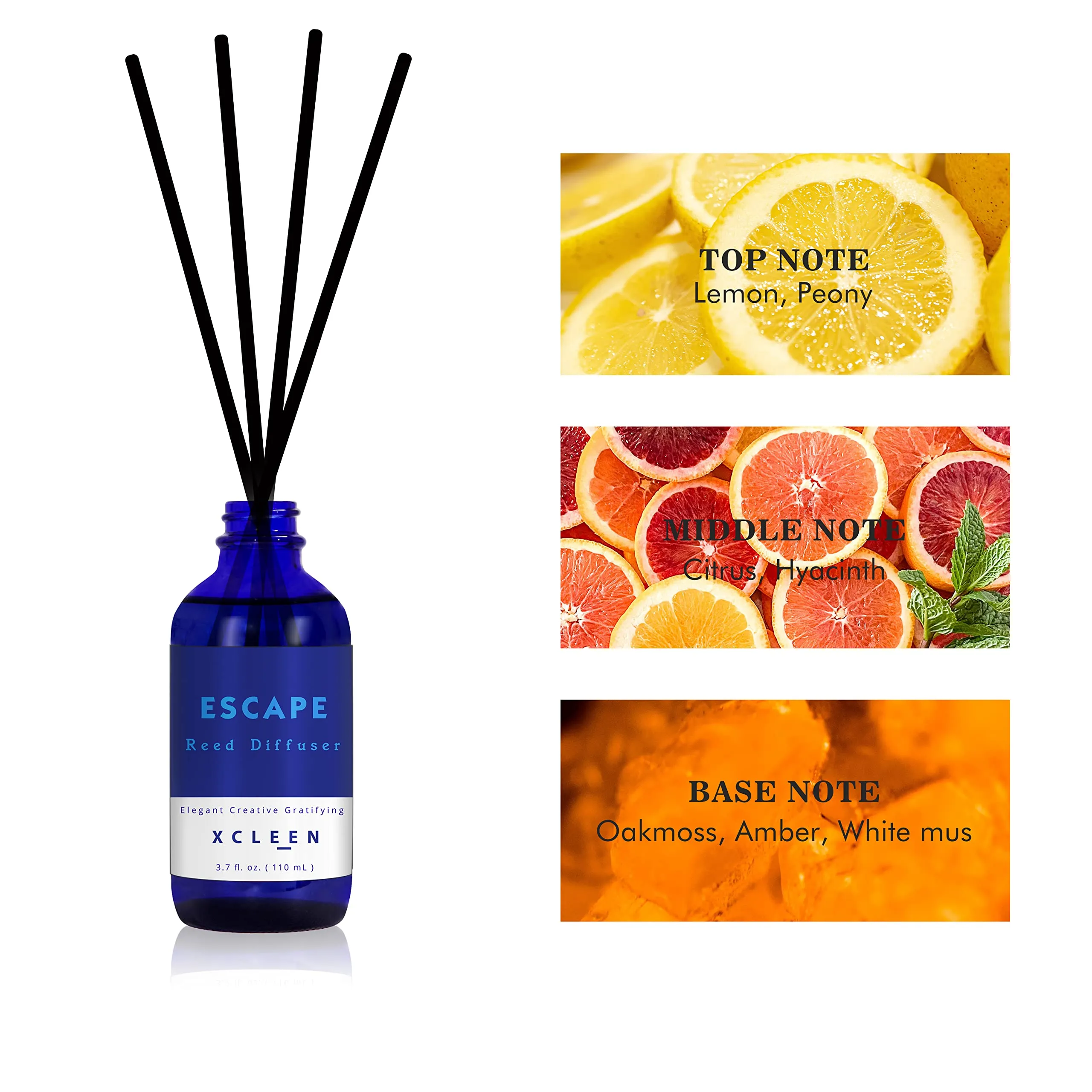 Reed Diffuser Set for Home| 3.7 Oz(110ml) Hawaiian Holiday Fragrance Diffuser | with Mangoes, Pineapples, Peaches & Melons Scented Oil Sticks Diffuser, Air Fresheners for Home, Bathroom