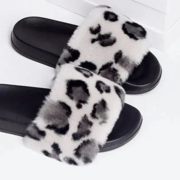 Ria Faux Fur Indoor & Outdoor Sliders