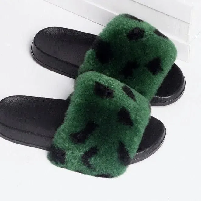 Ria Faux Fur Indoor & Outdoor Sliders