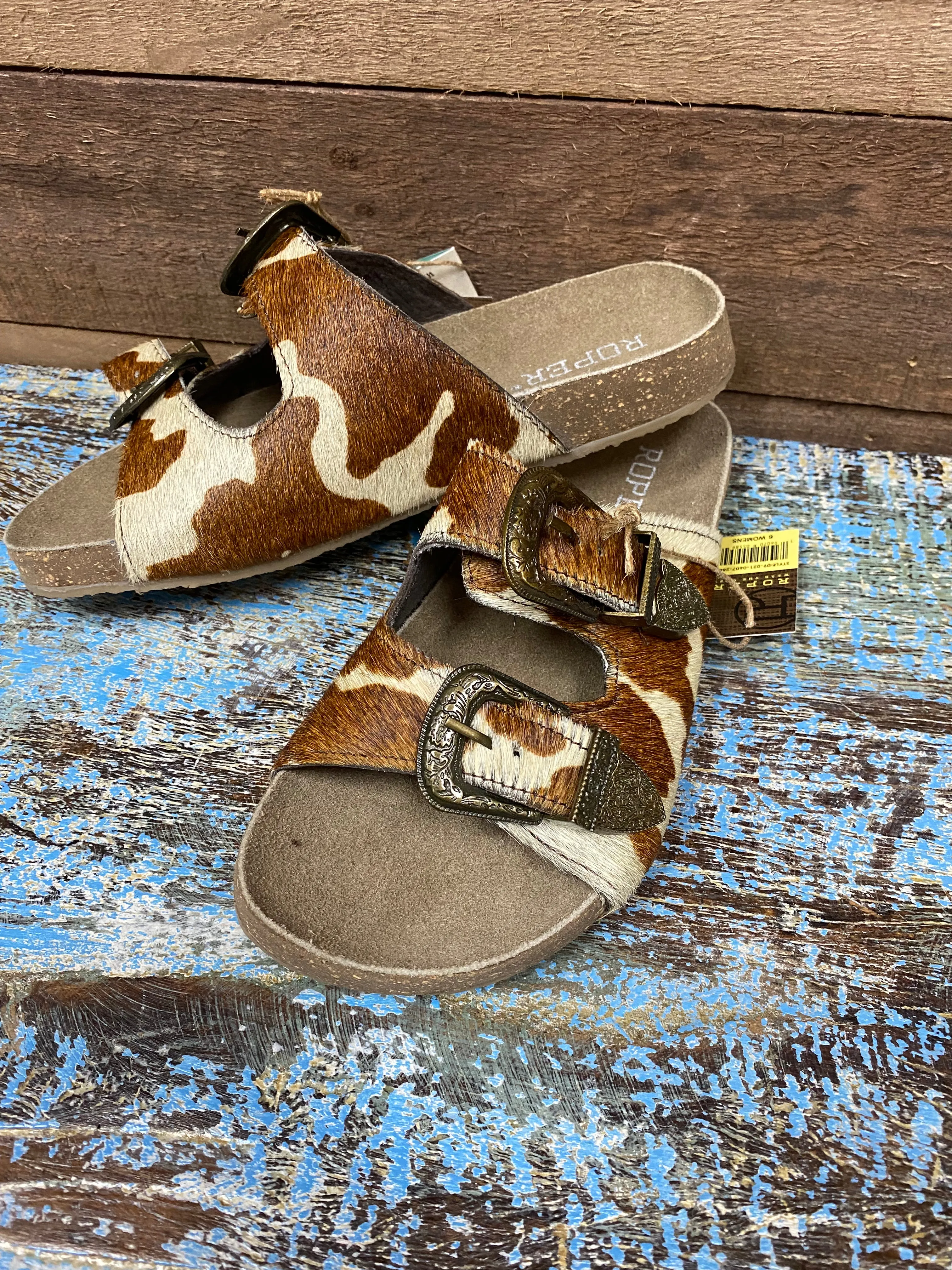 Roper Brown Cowhide Sandal