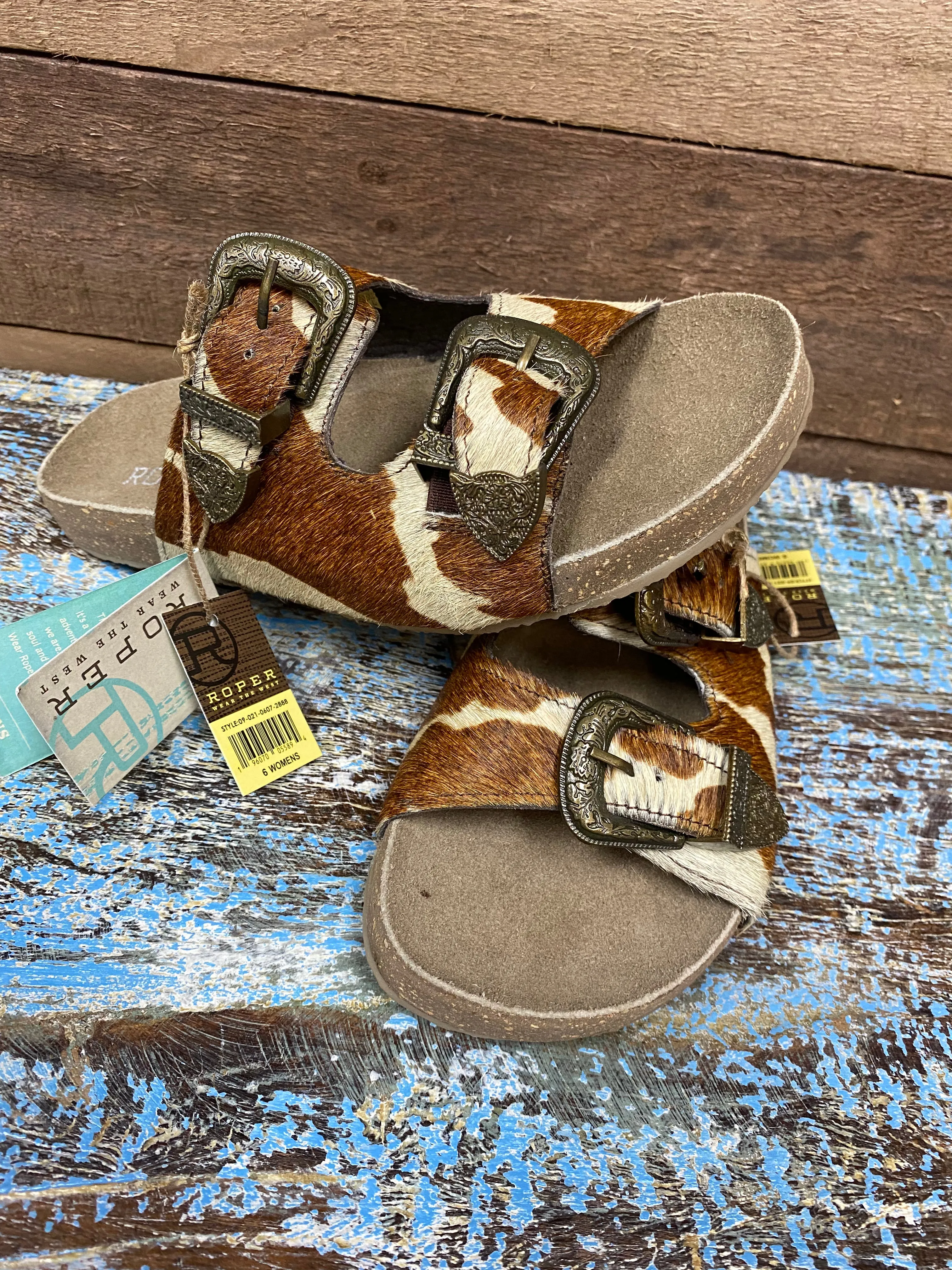 Roper Brown Cowhide Sandal