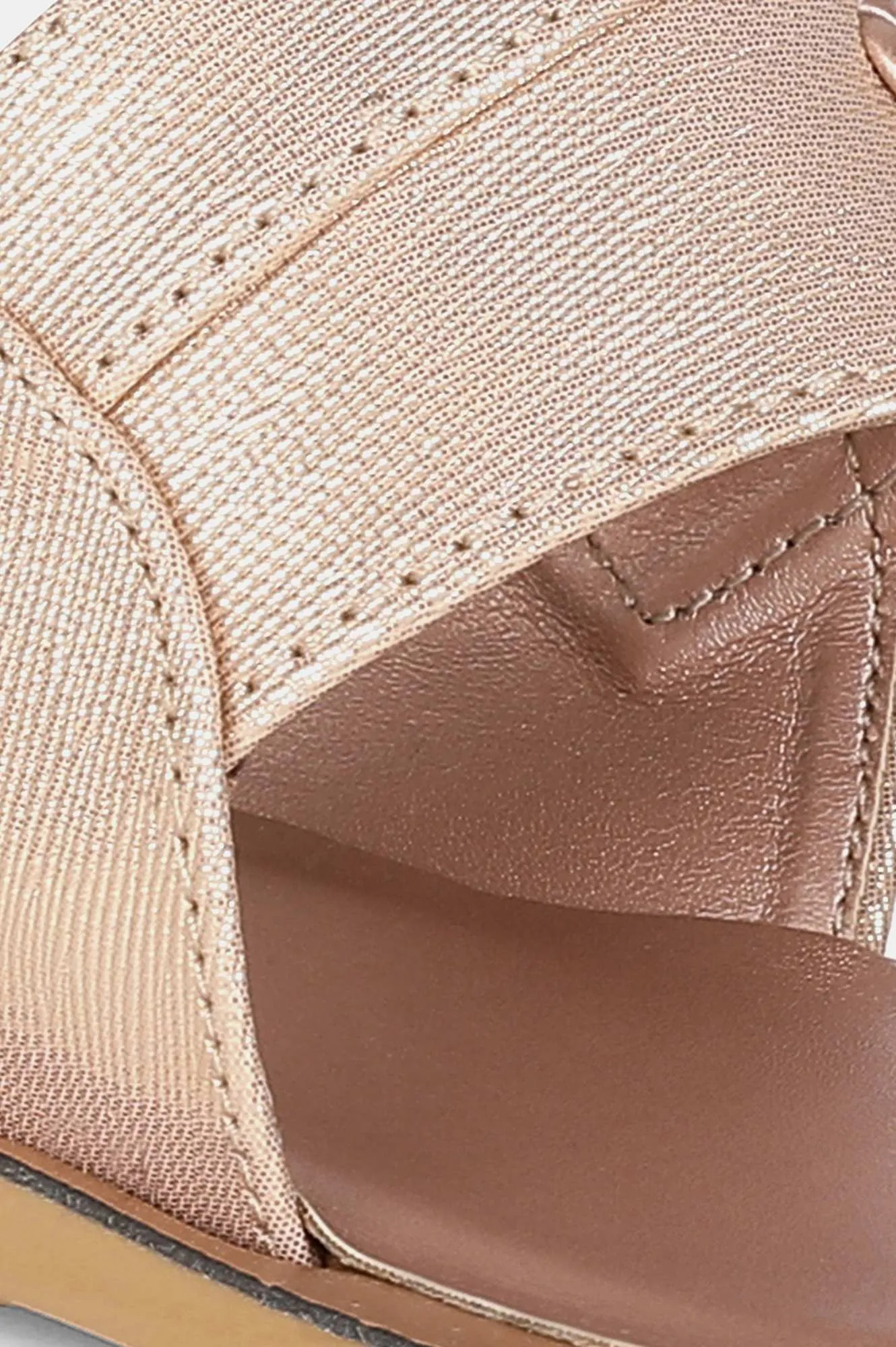 Rose Gold Almond Toe Textured Flat - ZDarlene